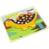 LEAN TOYS Wooden Puzzle Dinosaurs Triceratops Ankylosaurus Orange