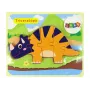 LEAN TOYS Wooden Puzzle Dinosaurs Triceratops Ankylosaurus Orange