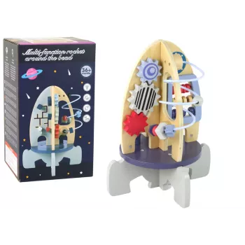 LEAN TOYS Wooden Racket Educational Beads Gears