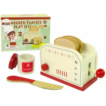 LEAN TOYS Wooden Toaster Accessories Breakfast Kitchen Kids