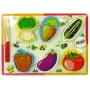 LEAN TOYS Wooden Vegetable Chopping Set 6 Pieces Tomato Peppers Cucumber