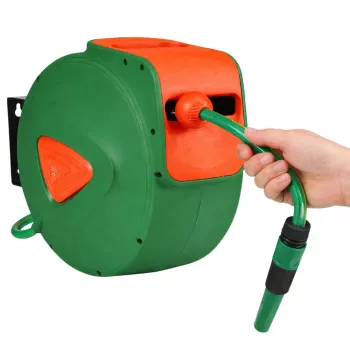 LEAN sienas automātiskais šļūtenes tinējs ar dārza šļūteni 30m + 2m