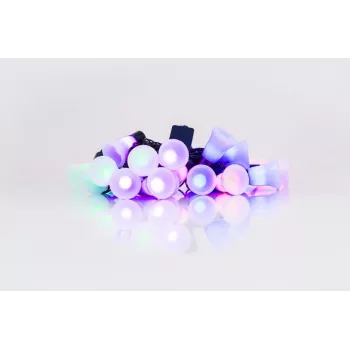 LED virtene ar zvaniņiem, 20 silti baltas LED spuldzes, 2,5 m, ar baterijām, zelta krāsā