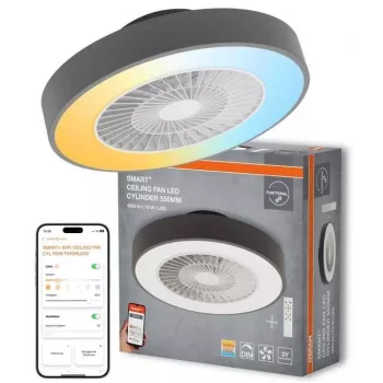 LEDVANCE SMART WIFI Ceiling Fan CYL REM 76W D550T — viedais griestu ventilators ar LED apgaismojumu