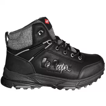 Lee Cooper vīriešu šņorējamie ikdienas kedas melnā krāsā - sintētiskā āda un tekstils, gumijas zole, LCJ-23-01-2036M