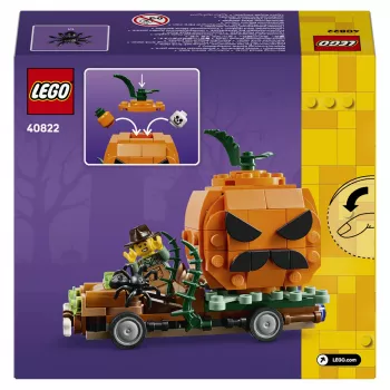 LEGO 40822 Ķirbju laternas pikaps – būvēšanas komplekts, 200 detaļas, putnubiedēkļa minifigūra, Helovīna dekorācijas modelis