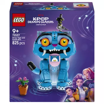 LEGO 72537 KPop Demon Hunters Derpy Tiger un Sussie Bird būvēšanas komplekts