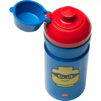 LEGO Iconic Drinking Bottle 390 ml Blue with Silicone Spout and Semi-Transparent Cap