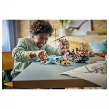 LEGO Jurassic World 77983 Mosasaurus Dinozauru Laivas Uzbrukums (280 gabali, 3 minifigūras, vecumam 7+)