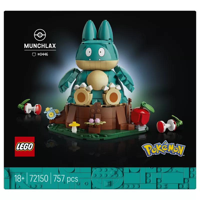 LEGO Pokémon 72150 Munchlax saliekama eksponējamā figūra pieaugušajiem (757 elementi)