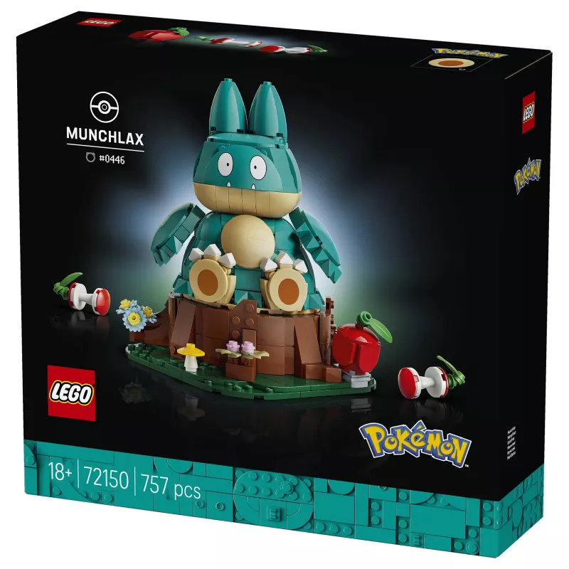 LEGO Pokémon 72150 Munchlax saliekama eksponējamā figūra pieaugušajiem (757 elementi)