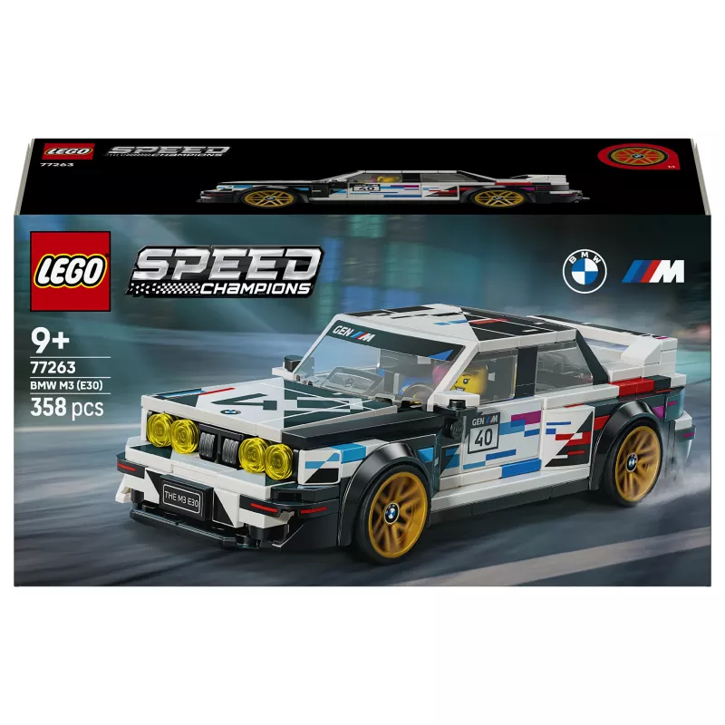 LEGO Speed Champions 77263 BMW M3 (E30) sacīkšu auto būvēšanas komplekts