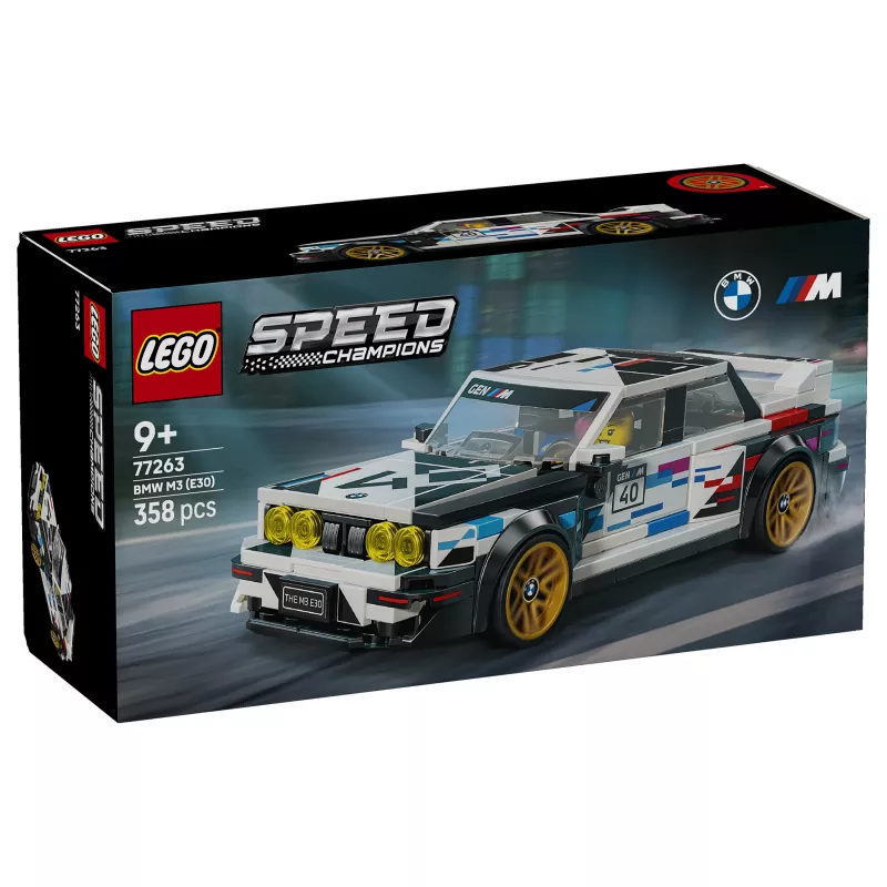 LEGO Speed Champions 77263 BMW M3 (E30) sacīkšu auto būvēšanas komplekts