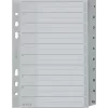 LEITZ A5 plastmasas atdalītāji ar numuriem 1-10, pelēki, 10 daļas, polipropilēns, 0,12 mm, ar rakstāmu vāku 1285-00-00