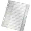 LEITZ A5 plastmasas atdalītāji ar numuriem 1-10, pelēki, 10 daļas, polipropilēns, 0,12 mm, ar rakstāmu vāku 1285-00-00