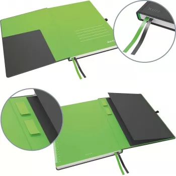 Leitz Complete piezīmju grāmatiņa, iPad formātā, rūtiņu, 80 lapas, 96 gsm krēmkrāsas papīrs, ādas izskats, melna 4473-00-95
