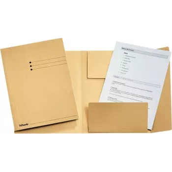 LEITZ Esselte juridiskā mape, DIN A4, manilas kartons, 275 g/m², šamoa krāsā ar 3 atlokiem uz apakšējā vāka, līnijots iespiedums uz priekšējā vāka, 50 gabali (1033304)