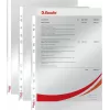 LEITZ Esselte Standard dokumentu uzmava A4, polipropilēns, caurspīdīga, 0,06 mm, atvērta no augšas, droša dokumentiem, daudzperforēta, pastiprināta mala, 100 gab. (925008)