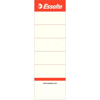 LEITZ Esselte Standard mapju muguriņu etiķetes, 50 x 158 mm, baltas, īsas, platas, 75 mm arhivēšanas mapēm, 100 etiķetes (810801)