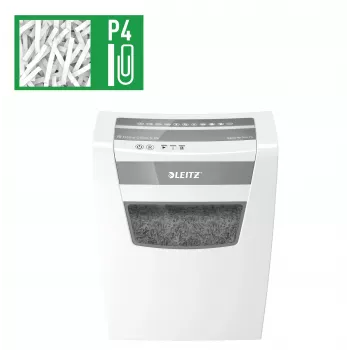 LEITZ IQ Home Office S P-4 daļiņu griešanas smalcinātājs, 8 loksnes, 10 L, balts (80360000)