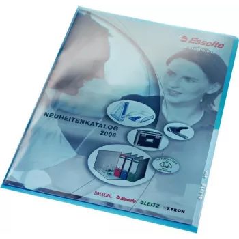 LEITZ Premium A4 dokumentu aploksne, PVC, zila, 0,15 mm, atvērta no augšas un sāniem, arhīvam droša, stingrā plēve (4100-00-35)