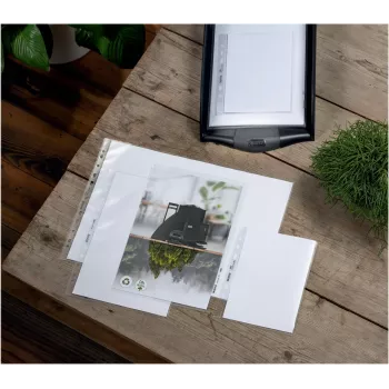 LEITZ re:cycle A4 dokumentu kabatiņas, 100% pārstrādāts PP, 0,13 mm reljefs, atvērtas no augšas un sāniem, caurspīdīgas, 10 gab. 4401-10-03
