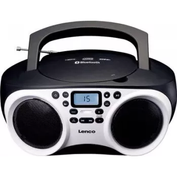 Lenco SCD-501 WH portatīvais CD atskaņotājs ar Bluetooth, FM radio, USB MP3 atskaņošanu, balts/melns