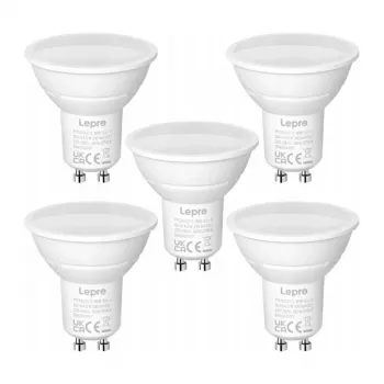 LEPRO 200073-WW-EU-5 GU10 LED spuldze, 4.5W, 345 lm, 2700K, 100°, 5 gab. iepakojums