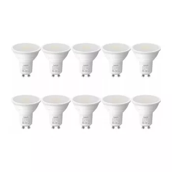 LEPRO 200081-DW-EU-10 GU10 LED spuldze, 4,5W, 345 lm, 6500K dienasgaismas balta, 100° staru leņķis, 10 gab.
