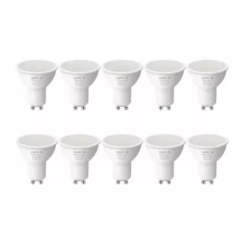 LEPRO 200081-WW-EU-10 GU10 LED spuldze, 4,5 W (50 W ekv.), 345 lm, 2700 K silti balta, 100° staru leņķis, nedimmējama, 10 gab.