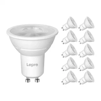 LEPRO 200084-WW-EU-10 GU10 Dimējama LED spuldze, 4.5W, 345 lm, 2700K, 38°, 10 gab. iepakojums