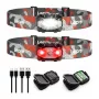 LEPRO 320023-2 USB uzlādējama LED galvas lampa, 300 lūmeni, 6 režīmi, IPX4, 2 komplektā