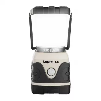 LEPRO 3300002-WH uzlādējama LED kempinga laterna, 500 lūmeni, 4000 mAh power bank, IPX4, magnētiskā pamatne, balta