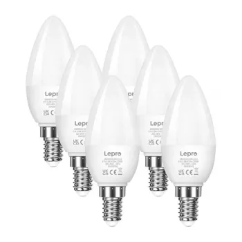 LEPRO 600059-WW-EU-6 E14 LED sveces spuldze, 4.2W (40W ekvivalents), 470 lm, 2700K silta balta, nedimmējama, energoefektivitātes klase E