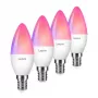 LEPRO BC1-EU-4 C37 RGBCW Wi-Fi LED spuldze E14 4.5W 400lm balta gaisma + RGB viedā sveces spuldze