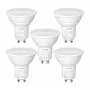 LEPRO GU10 LED spuldze 4.5W (50W ekvivalents), 345 lm, dienasgaismas balta 5000K, 100° staru leņķis, bez regulēšanas, 5 gab.