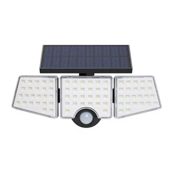 LEPRO WL4000 Saules lampa – 4000LM, IP65, 18W saules panelis ar kustības sensoru un tālvadību, 5M kabelis