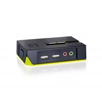LevelOne KVM-0221 pelēks KVM komutators ar audio, 2x USB-A