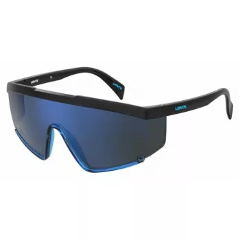 Levi's LV-1008-S-OY4 Unisex Shield Saulesbrilles - Melns Rāmis, Pelēkas Lēcas UV400