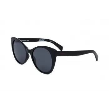LEVI'S LV-1015-S-807 Sieviešu kvadrātveida saulesbrilles - melns rāmis, pelēkas lēcas, UV400 aizsardzība