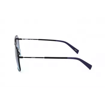 LEVI'S LV-1021-S-807 Unisex Saulesbrilles - Melns Acetāta Rāmis, Pelēkas Polikarbonāta Lēcas, 58mm