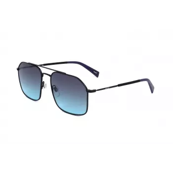 LEVI'S LV-1021-S-807 Unisex Saulesbrilles - Melns Acetāta Rāmis, Pelēkas Polikarbonāta Lēcas, 58mm