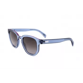 LEVI'S LV-1022-S-PJP Unisex Taisnstūra Saulesbrilles - Havana Acetāta Rāmis, Zaļas Polarizētas Lēcas, 51mm
