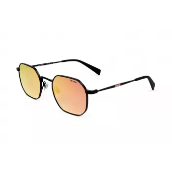 LEVI'S LV-1035-S-003 Unisex Saulesbrilles, Melns Rāmis, Pelēkas Lēcas, 51/22/140 mm