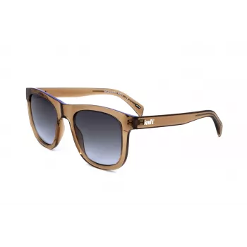 LEVI'S LV1023S09GB Unisex Saulesbrilles - Matēts Melns Rāmis, Pelēkas Lēcas, 53mm
