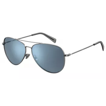 LEVIS Unisex Saulesbrilles LV1006SD3XG02 Kvadrātveida Melns Rāmis Pelēkas Polarizētas Lēcas 60/17/145 mm