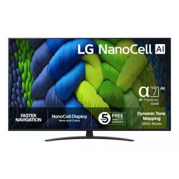 LG 65NANO82A6B 65 inch 4K NanoCell Smart TV ar webOS, HDR10 Pro, α5 Gen5 AI Processor 4K