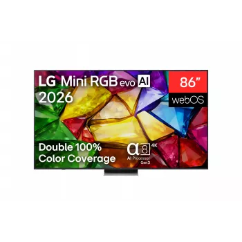 LG 86MRGB87B3B 86 inch 4K UHD Smart TV ar Mini LED (Mini RGB) tehnoloģiju, webOS 23, α7 AI Processor 4K Gen6, Melns