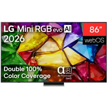 LG 86MRGB87B3B 86 inch 4K UHD Smart TV ar Mini LED (Mini RGB) tehnoloģiju, webOS 23, α7 AI Processor 4K Gen6, Melns