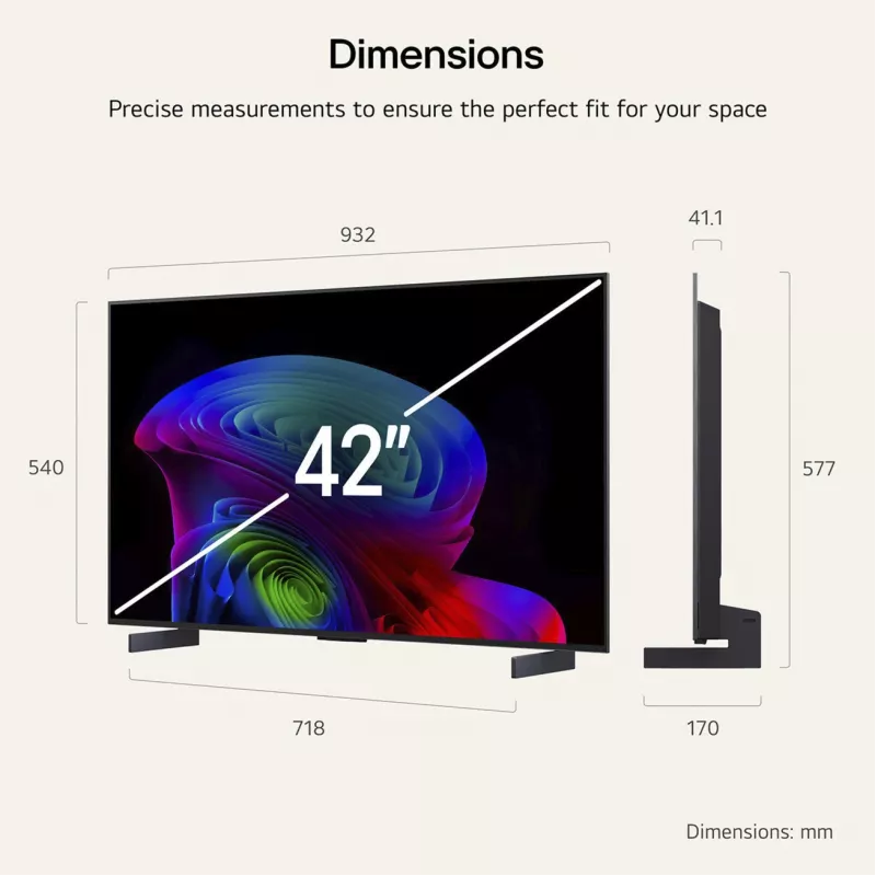 LG Electronics OLED42C6ELB 42 collu 4K OLED televizors, melns, 120Hz, Triple Tuner, webOS Smart TV